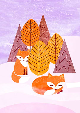 Winter Foxes