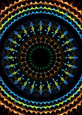 Boho tribal radial Mandala