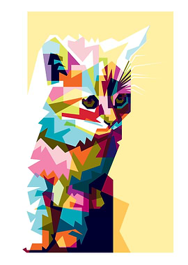 colorful baby kitten