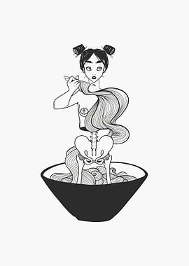 Ramen Noodles Bone Girl