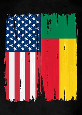 USA Benin Split Flag