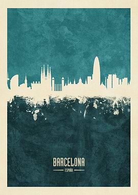 Barcelona Spain Skyline