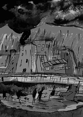 Autumn Rain in Black