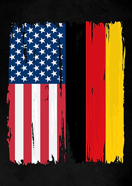USA Germany Split Flag
