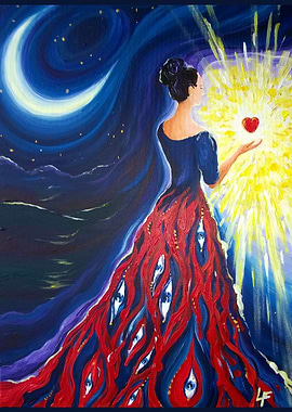 Fantasy Witch in moonlight