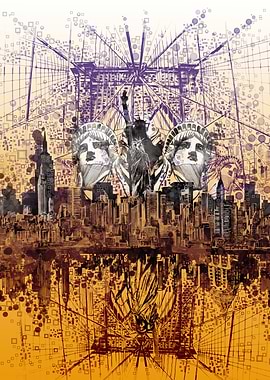 new york skyline abstract