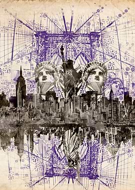 new york skyline abstract