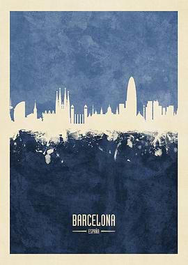 Barcelona Spain Skyline