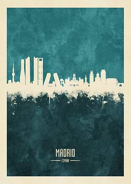 Madrid Spain Skyline