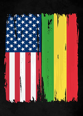 USA Mali Split Flag