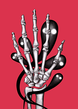 Skeleton Hand With Ghosts