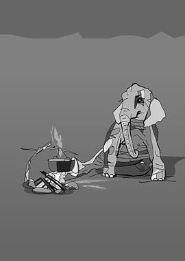 elephant by the fire