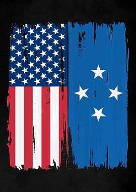 USA Micronesia Split Flag