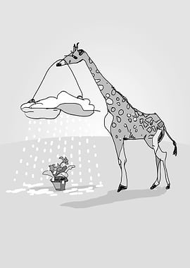 giraffe and cloud