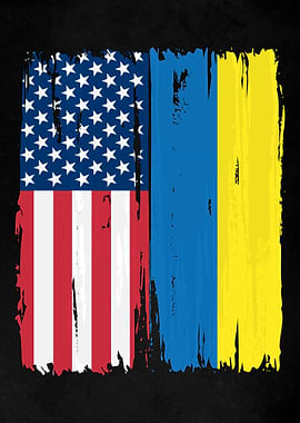 USA Ukraine Split Flag