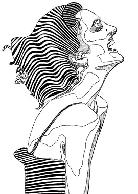 Woman Happy Trace Lines