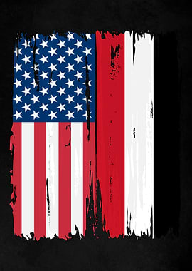 USA Yemen Split Flag