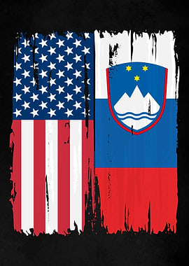 USA Slovenia Split Flag