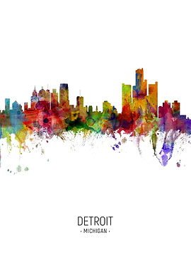 Detroit Michigan Skyline