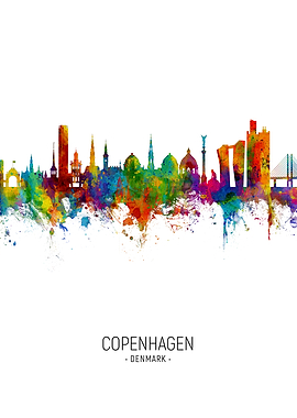 Copenhagen Denmark Skyline
