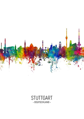 Stuttgart Germany Skyline
