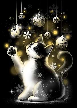 Cat christmas lights