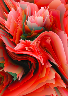 red glitch flower