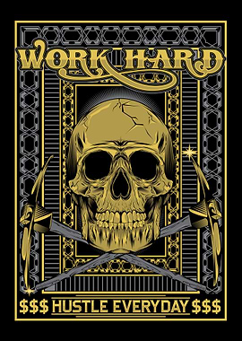 Work Hard Skull
