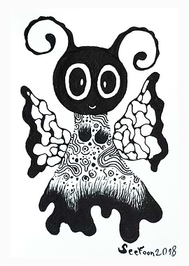 butterfly black and white