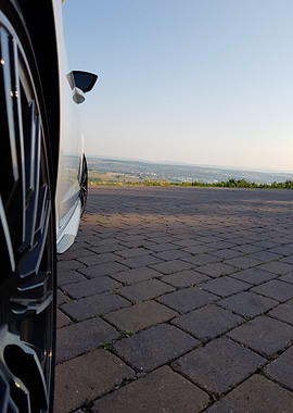 Car wheels and Landscape