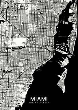 Miami map white