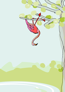flamigo in a tree