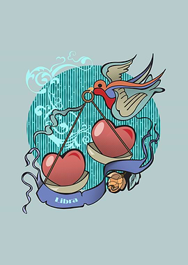Libra zodiac in tattoo