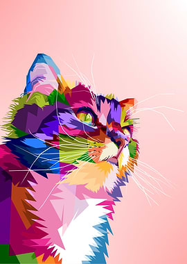 cat cute on pop art wpap