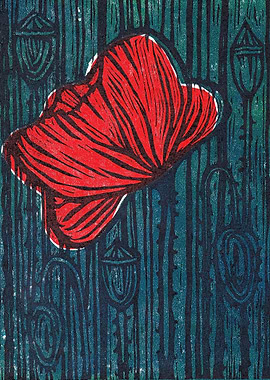 Poppy on a Night Meadow