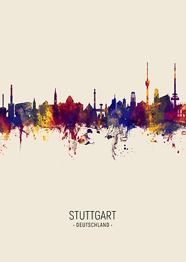 Stuttgart Germany Skyline