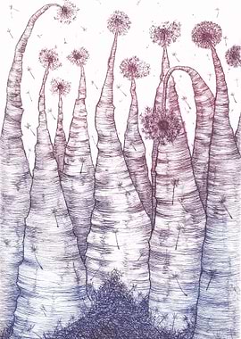 Blue Violet Dandelions