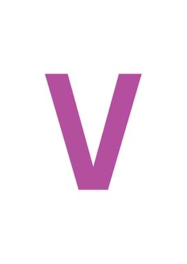 Purple Letter V