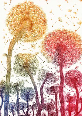 Crazy Colorful Dandelions