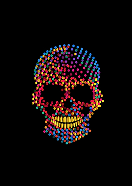 Vivid colors skull icon
