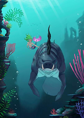 Mermaid and Sea Creature