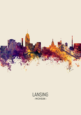 Lansing Michigan Skyline