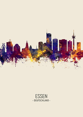 Essen Germany Skyline