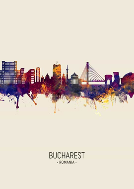 Bucharest Romania Skyline