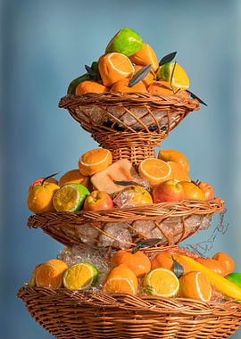 basket of fruit at holiday