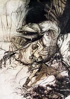Siegfried kills Fafner