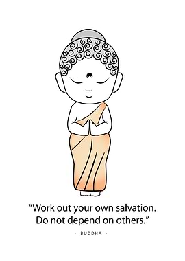 Buddha standing in prayer