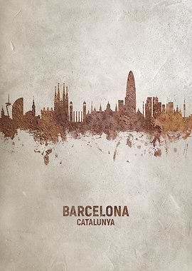 Barcelona Skyline Rust
