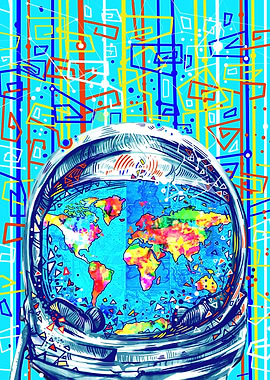 Astronaut world map 5