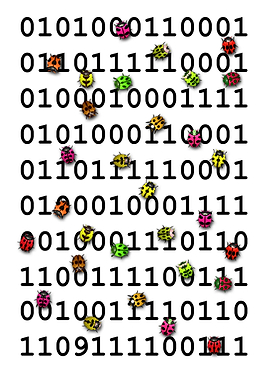 Code with bugs on white